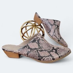 Coconuts by Matisse Lucky Snakeskin Print Mules Western Booties Size 8
